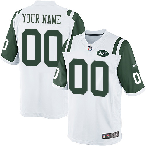 Men's Limited Nike Jersey White Road - Customized NFL New York Jets